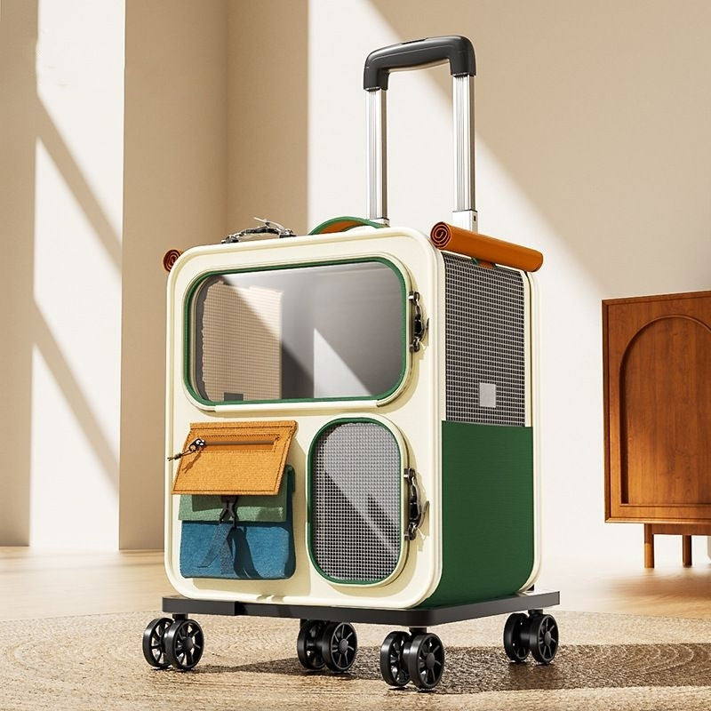 Large Capacity Luggage Style Pet Carrier Backpack